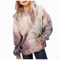 thumbnail image 7 of TOWED22 Camo Hoodies for Kids Boys Girls Maple Leaf Print Oversized Drop Shoulder Hooded Sweatshirt Pullover With Pocket Streetwear,Pink,3-4 Y, 7 of 7