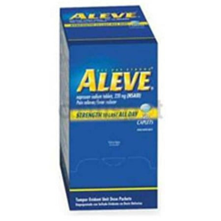 Aleve Pain Reliever Tablets, 1 Tablet Per Packet, Box Of 50 Packets