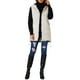 thumbnail image 2 of Chaleco largo de plumas sin mangas con capucha para mujer INSPIRE CHIC, invierno, con bolsillos, color beige, 2 of 6