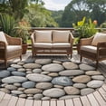 thumbnail image 4 of Round Rug 7Ft Washable Non-Slip, Pebble Stone Circle Area Rugs for Living Room Bedroom, Modern Minimalist Nature Art Aesthetics Indoor Floor Mats Carpet Runner for Home Decor Aesthetic, 4 of 8