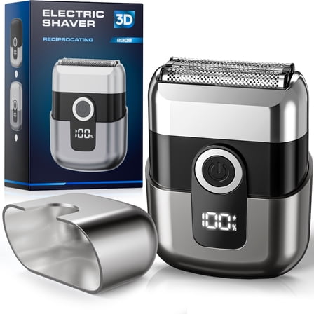 FDDAI Electric Razor for Men Rechargeable – Compact Foil Shaver with 8000RPM Motor, IPX7 Waterproof, USB C Cordless Beard Trimmer – Portable Mini Electric Shaver for Travel, Face & Head