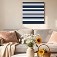 thumbnail image 6 of Canvas Wall Art Dark Blue Canvas Art Print and Grey Stripe Abstract Geometric Stripes Pictures Wall Decor for Living Room Bedroom Artwork Decorations Stretched Framed Ready to Hang 10"x10", 6 of 9
