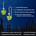 thumbnail image 2 of Gem Stone King 14K Yellow Gold Green Peridot and Lab Grown Diamond Dangle Earrings for Women | 3.33 Cttw | Gemstone August Birthstone | Heart Shape 8MM, 2 of 6