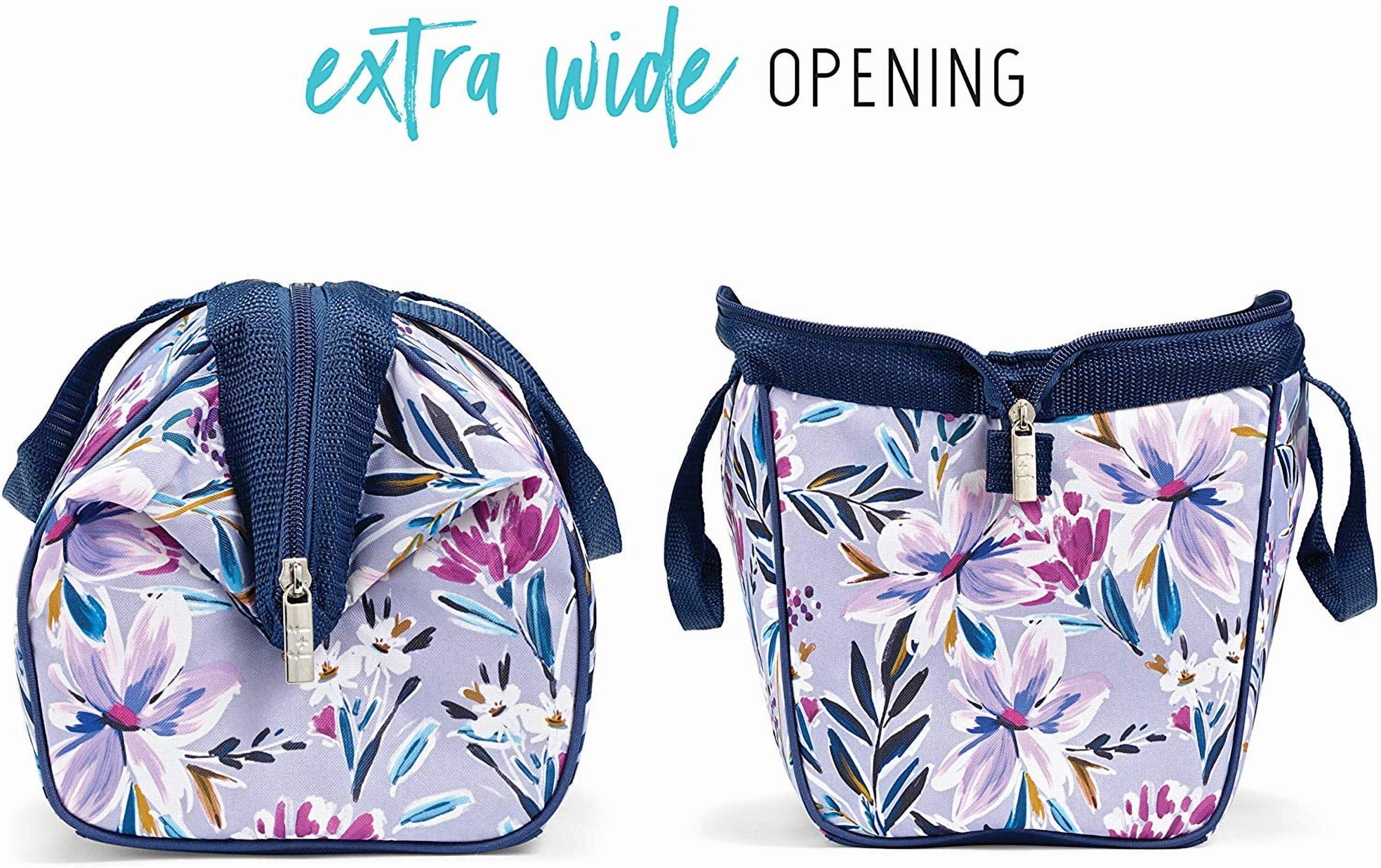 Fit & Fresh Laketown Lunch Bag, Navy Blue and Lilac Floral