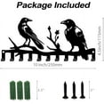 thumbnail image 3 of Crow On Branch Metal Key Hooks for Wall Raven Decorative 10 Hooks Key Rack Organizer Wall Mounted Key Hanger Birds Kitchen Wall Hanging Hook Key Hanger Dog Leash Hanger, 3 of 7