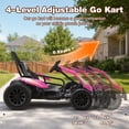 thumbnail image 4 of Funcid 24V 10Ah Big Battery Go Kart for Kids Age 6-12, Ride on Toys with 600W Motors, 7.5 MPH Electric Go Kart W/ EVA Wheels, 4-Level Adjustable Seat & 360° Drift Mode, LED Power Display, Pink, 4 of 7