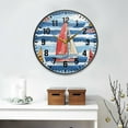 thumbnail image 2 of Yayeee Wall Clock Battery Operated 9.5" Silent Non-Ticking for Living Room, Red Sailboats, 2 of 8