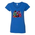 thumbnail image 2 of Colorful Rainbow Pomeranian Dog Animal Lover Women’s Standard V-Neck Tee, Royal, 2XL, 2 of 3