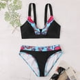 thumbnail image 6 of Womens Swimwear One Piece Athletic,AXXD Bikini Print Splicing Two-piece Swimwear Swimsuit Beachwear Set For New Arrival Black S, 6 of 8