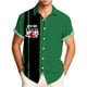 thumbnail image 5 of Ceisia Men's Summer St. Patrick's Day Casual Loose Fit Short Sleeve Turndown Collar Shirt Green Black Stripe Bowling Strike Print 4-Way Stretch Fabric Red XL Gifts, 5 of 6