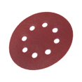 thumbnail image 1 of Herwey 10Pcs 125mm Forme Ronde Disques de Ponçage Rouge 8 Trous 60-1000 Grit Papiers de Sable, 1 of 3