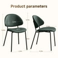 thumbnail image 3 of Nmkwnr Pack of 4 PU Leather Dining Chair with Metal Legs, Upholstered Side Chair for Dining Room, Kitchen, Green, 3 of 8