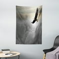 thumbnail image 1 of Eagle Tapestry, Majestic Creature Flying above Clouds Liberty Democracy and Freedom, Wall Hanging for Bedroom Living Room Dorm Decor, 40W X 60L Inches, Pale Grey Pale Yellow Black, by Ambesonne, 1 of 2