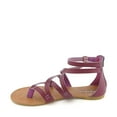 thumbnail image 3 of Bamboo Criss Cross Ankle Strap Back Zipper Flat Sandals, 3 of 5