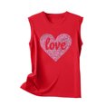 thumbnail image 3 of UPPADA Débardeurs Grande Taille pour Femmes Décontractés Sans Manches Graphiques Tee Chemises Surdimensionnées Tee Hauts Sans Manches Cœur T-Shirts Graphiques Rouges,S, 3 of 4