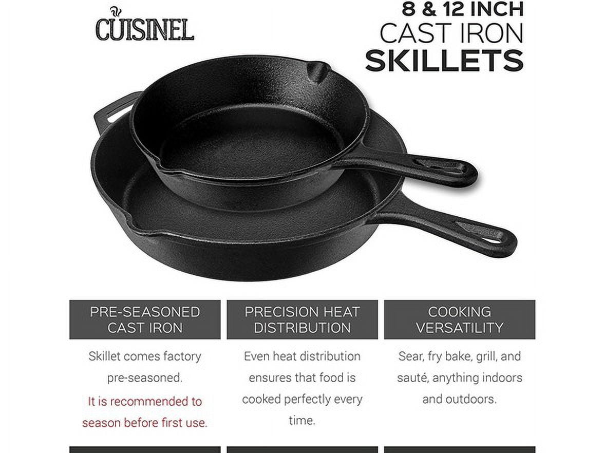 Open Box Cuisinel Cast Iron Skillet Lid Set of 2 Kitchen
