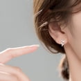 thumbnail image 3 of Solid 925 Sterling Silver CZ Leaf Hoop Earrings Huggie for Women Teens Leaf Cartilage Hoop Earrings Helix Earrings, 3 of 6