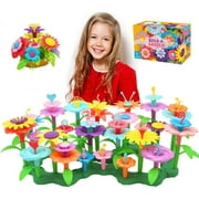 Intera Flower Garden Building Toys, Gardening Pretend Gift for Kids, 46-Pcs Educational Creative Playset Build Bouquet of Educational Activity for Preschool Children Age 3 4 5 6 7 Year Old