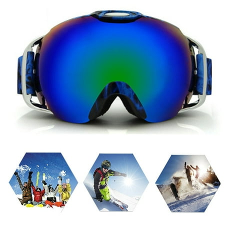 Windproof Ski Goggles Protective Eyewear Anti Fog Double Lens All Mountain UV Protection Double-layer anti-fog plating Snowboard Snowmobile Goggles For Men and (Best Womens All Mountain Skis)