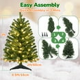 thumbnail image 2 of 3 FT Pre-Lit Christmas Tree w/ 70 Lights 163 Tips, Hinged Artificial Holiday Xmas Christmas Decoration, Green, 2 of 9