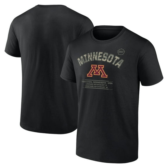 Men's Black Minnesota Golden Gophers OHT Military Appreciation Stencil Stacked T-Shirt