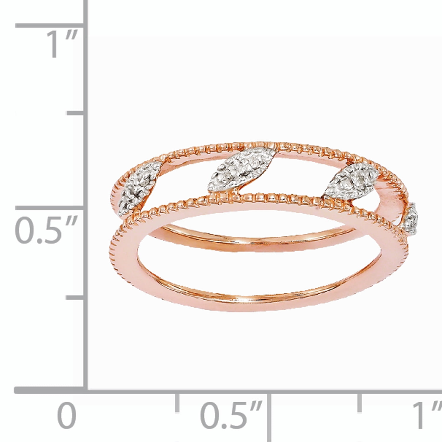Diamond Sterling Silver Rose Gold-Plated Jacket Ring