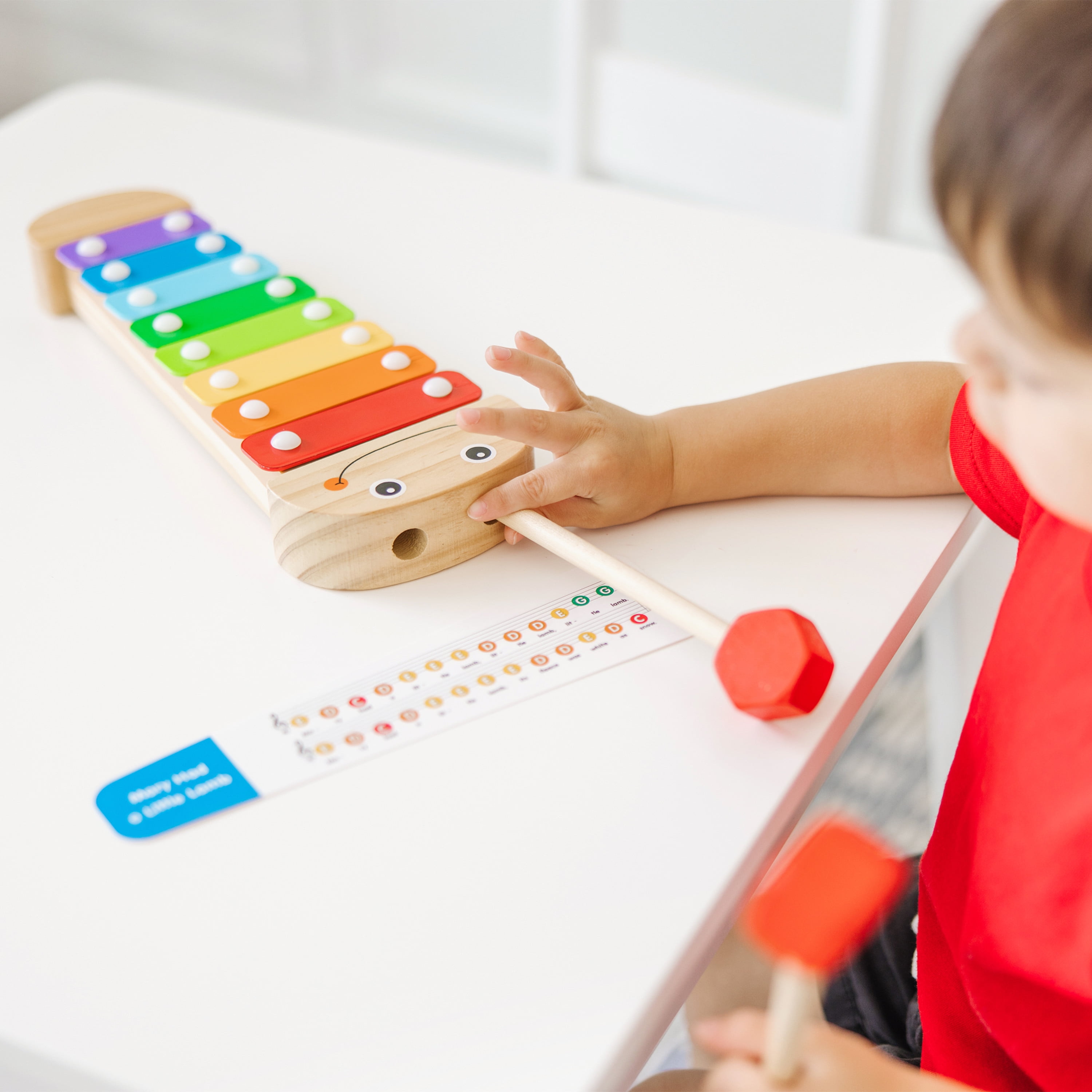Melissa & Doug Caterpillar Xylophone Musical Toy With Wooden Mallets 15.25" x 6.5" x 1.5
