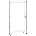 thumbnail image 6 of Adjustable Double Rod Rolling Garment Rack – Heavy Duty Closet Organizer with Wheels (36" x 14" x 72", Black), 6 of 7