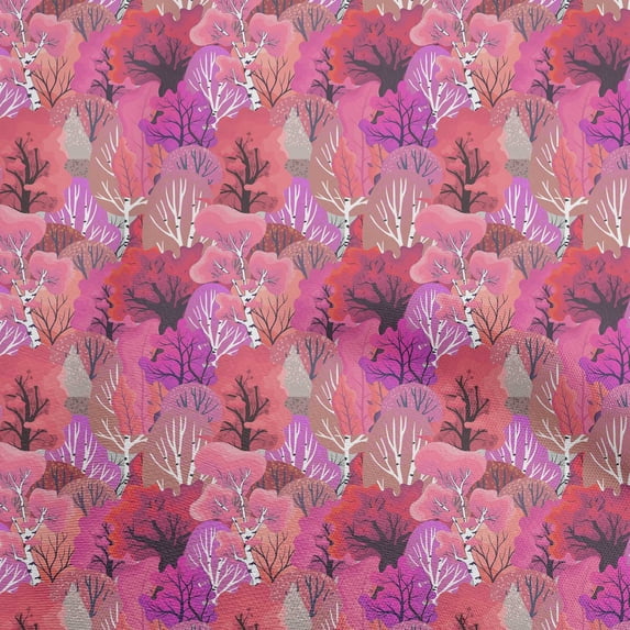 oneOone Cotton Cambric Pink Fabric Autumn Fabric For Sewing Printed Craft Fabric By The Yard 56 Inch Wide
