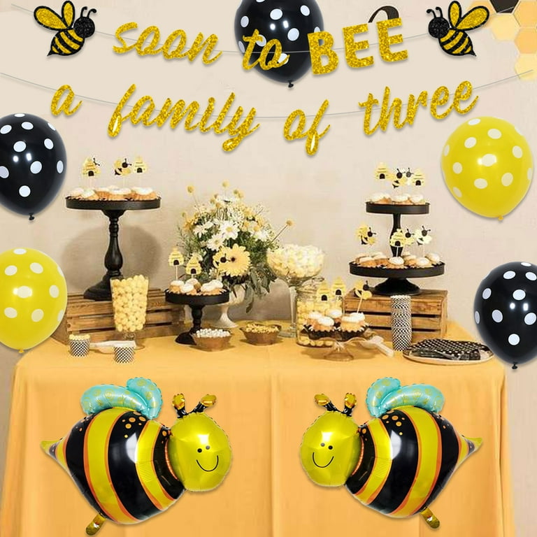 Bumble Bee Baby Shower Decoration Set, Soon to Bee A Family of Three Banner, Bumblebee/Bumble Bee/Honey Comb Bee/Bee Beehive Theme Baby Shower Party