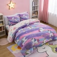 thumbnail image 3 of Btargot 5 Piece Colorful Unicorn Girls Comforter Sets Twin Pink Purple Rainbow Stars Bedding Set, 3 of 10