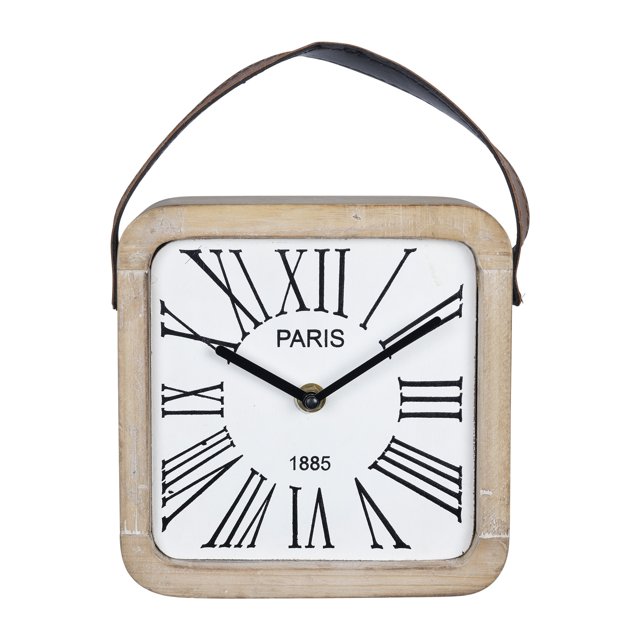 homeroots home decor 389881 Farmhouse Style Wooden Table Clock