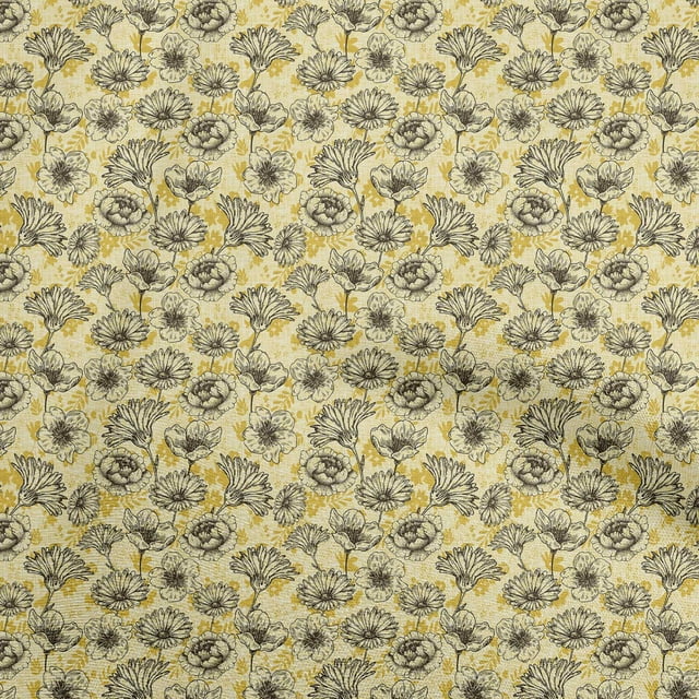 oneOone Silk Tabby Yellow Fabric Tropical Craft Projects Decor Fabric Printed By The Yard 42 Inch Wide