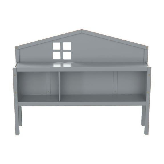 Headboard Storage Cabinet for Full-Size Montessori Floor Bed, Grey