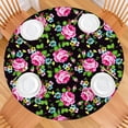 thumbnail image 2 of Round Fitted Tablecloth with Elastic Edges Fits 45"-52" Round Tables Pioneer Colorful Floral Waterproof Table Cover Washable Indoor and Outdoor for Party Kitchen Dinner Banquet Patio Picnic, 2 of 7
