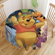 Winnie the Pooh square tablecloth has an iconic print, fits most tables, and is easy to care for.diameter152cm/60in.