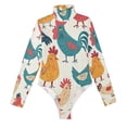 thumbnail image 2 of Chickens Colorful Women's Mock Turtle Neck Long Sleeve Tops Bodysuit Jumpsuit One Piece Leotards Shirt, 2 of 8