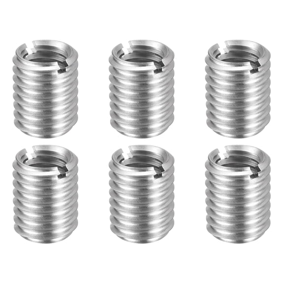 Uxcell 6pcs Thread Repair Inserts M10 x 1.5 Male to M8 x 1.25 Female Thread 12mm Long Stainless Steel Reducing Nuts Metric Self Tapping Sleeves
