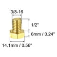 thumbnail image 2 of Unique Bargains Brass Hex Bolts, 3/8-16x1/2' 2 Pack Fully Thread Grade 4.8 Machine Screws, 2 of 4