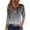 Light Gray, variant on Wutalume 3/4 Length Sleeve Womens Tops, Button-Up V-Neck T-Shirt with Gradient Tone for Daily Wear, Weekend, Simple Outfits, and Easy Care,Black L