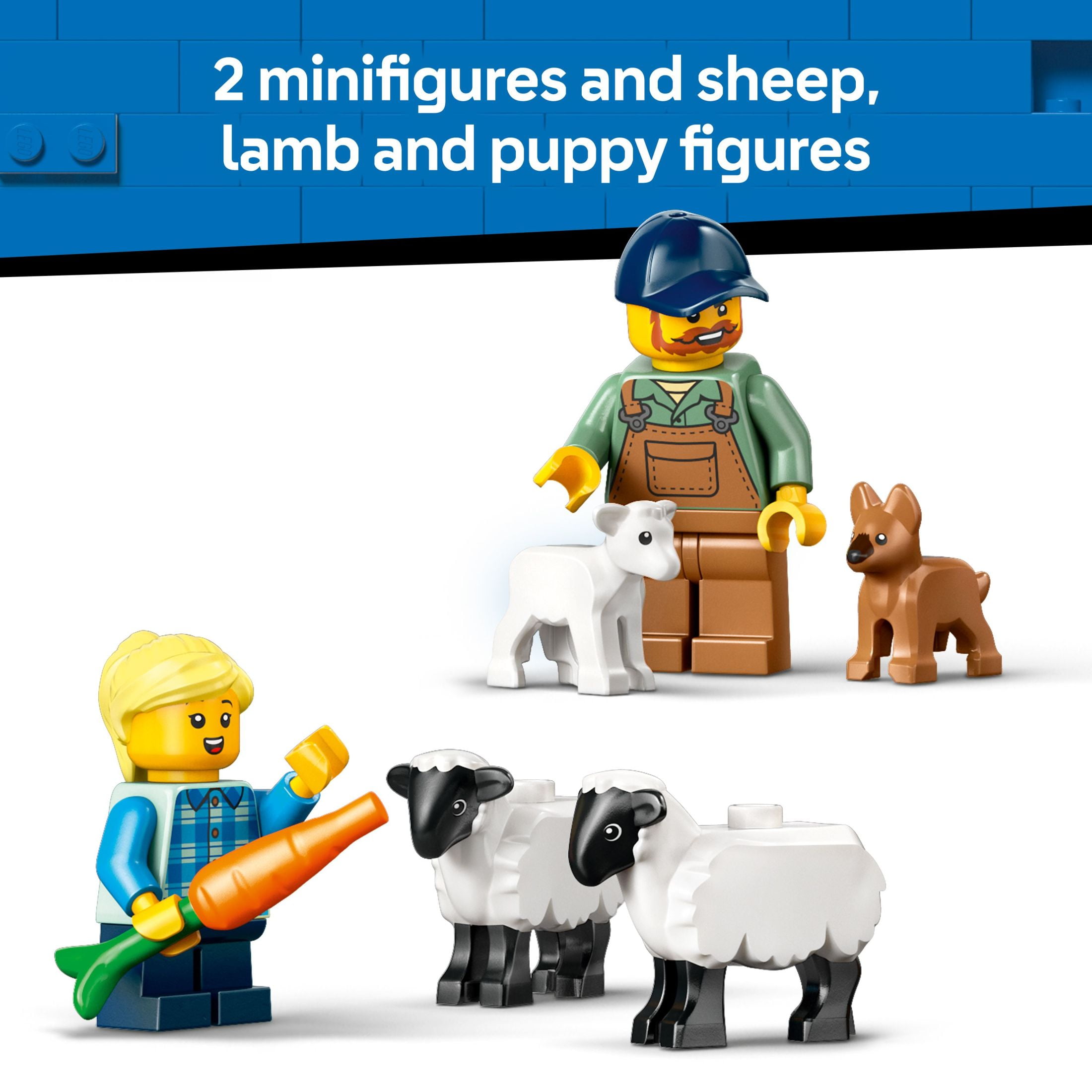 LEGO City Red Farm Tractor with Trailer & Sheep Toddler Learning Toy - Farm Toy with Tractor and Animal Figurines - Preschool Toy for Boys and Girls, Ages 4+ - Gift for Birthdays and Holidays - 60461