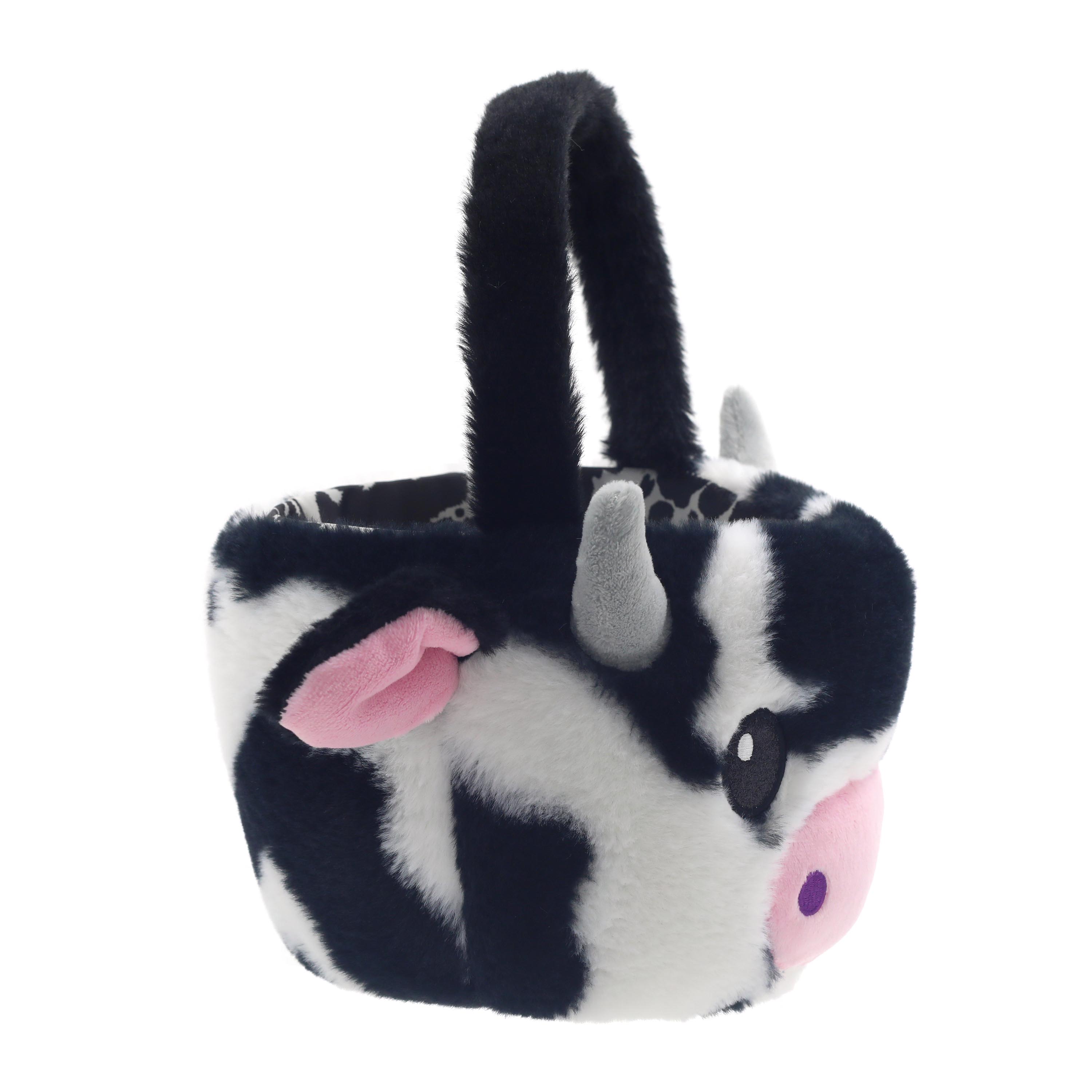 White and Black Cow Easter Basket