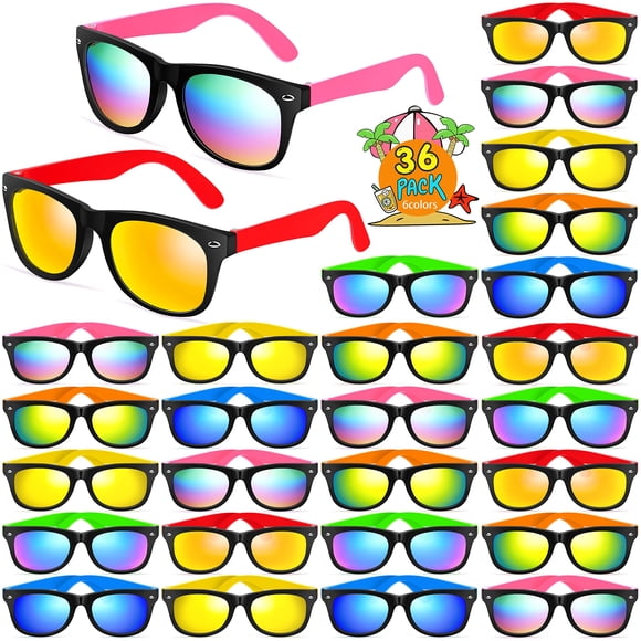 Gafas de sol GINMIC Kids Neon Party Favors con protección UV400