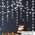 thumbnail image 3 of Guirnaldas de copos de nieve de 4 m de plata y oro para colgar en el árbol de Navidad, decoración de fiesta de invierno en el país de las maravillas, serpentinas de papel para decoración de nieve fals, 3 of 5