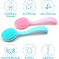 thumbnail image 4 of RAGUPEL 2 Pack Silicone Manual Facial Cleansing Brush, Skin Friendly Waterproof Face Cleaning Scrubber Exfoliator Cleanser for Blackheads Whiteheads Makeup Residues Removal- Blue & Pink, 4 of 7