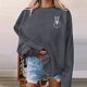 thumbnail image 3 of Gibobby Sudadera navideña mujer Sudadera con capucha de manga larga y cuello redondo para mujer, con estampado de muñecos de nieve navideños, otoño e invierno(Gris,CH), 3 of 4