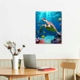 thumbnail image 2 of Awypu  Canvas Wall Art for Living Room family Wall decor for Bedroom Bathroom Wall Decoration blue Ocean Sea Turtle Paintings Modern shark Pictures Artwork office Ready to Hang, 2 of 4