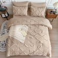 thumbnail image 2 of Juego de ropa de cama Maple&Stone Queen, 7 piezas, color beige Pintuck, 2 of 6