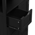 thumbnail image 5 of ZENY Bathroom Floor Cabinet, Free Standing Storage Cabinet with 3 Drawers and Adjustable Shelf, Modern Cupboard for Home Living Room Office, Black, 5 of 8