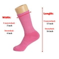 thumbnail image 3 of Cotton Crew Socks for Women Pink 3 Pairs Smooth Toe Seam Socks Size 10-13, 3 of 8